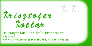 krisztofer kotlar business card